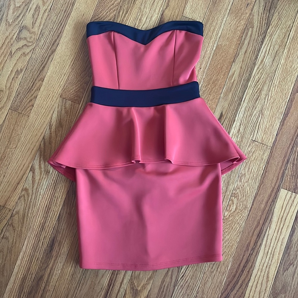 Orange/Red Peplum Dress